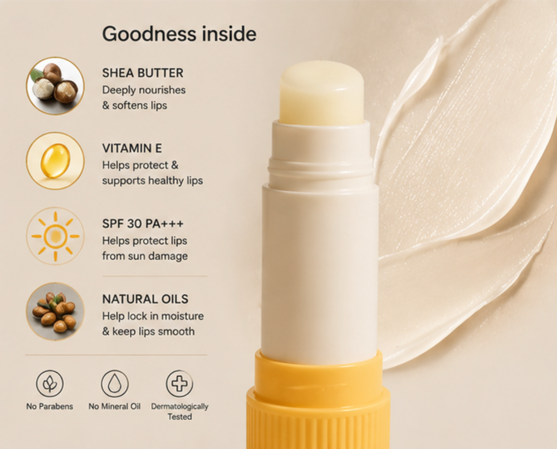 Uneo SPF 30 Lip Balm — Shea Butter & Vitamin E | 4.5g