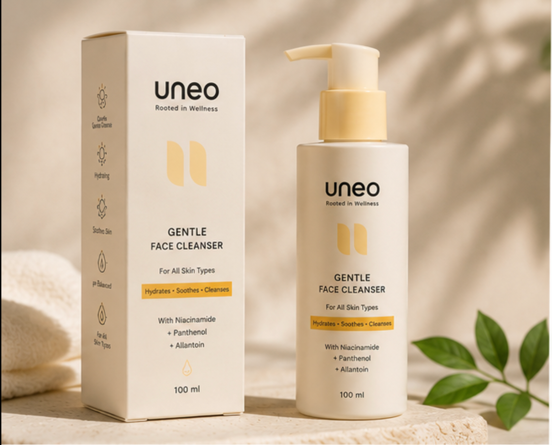 Uneo Gentle Face Cleanser — Niacinamide, Panthenol & Allantoin | 100ml