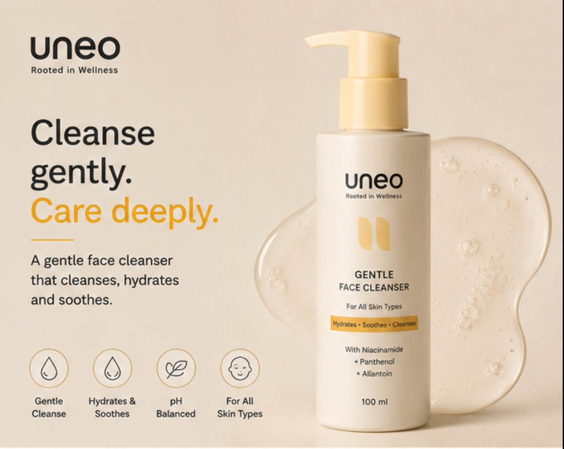 Uneo Gentle Face Cleanser — Niacinamide, Panthenol & Allantoin | 100ml